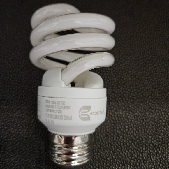 SET OF 4 ECOSMART 13 WATT 2700K & 900 LUMENS SPIRAL COMPACT FLUORESCENT LT BULBS - Picture 2 of 8
